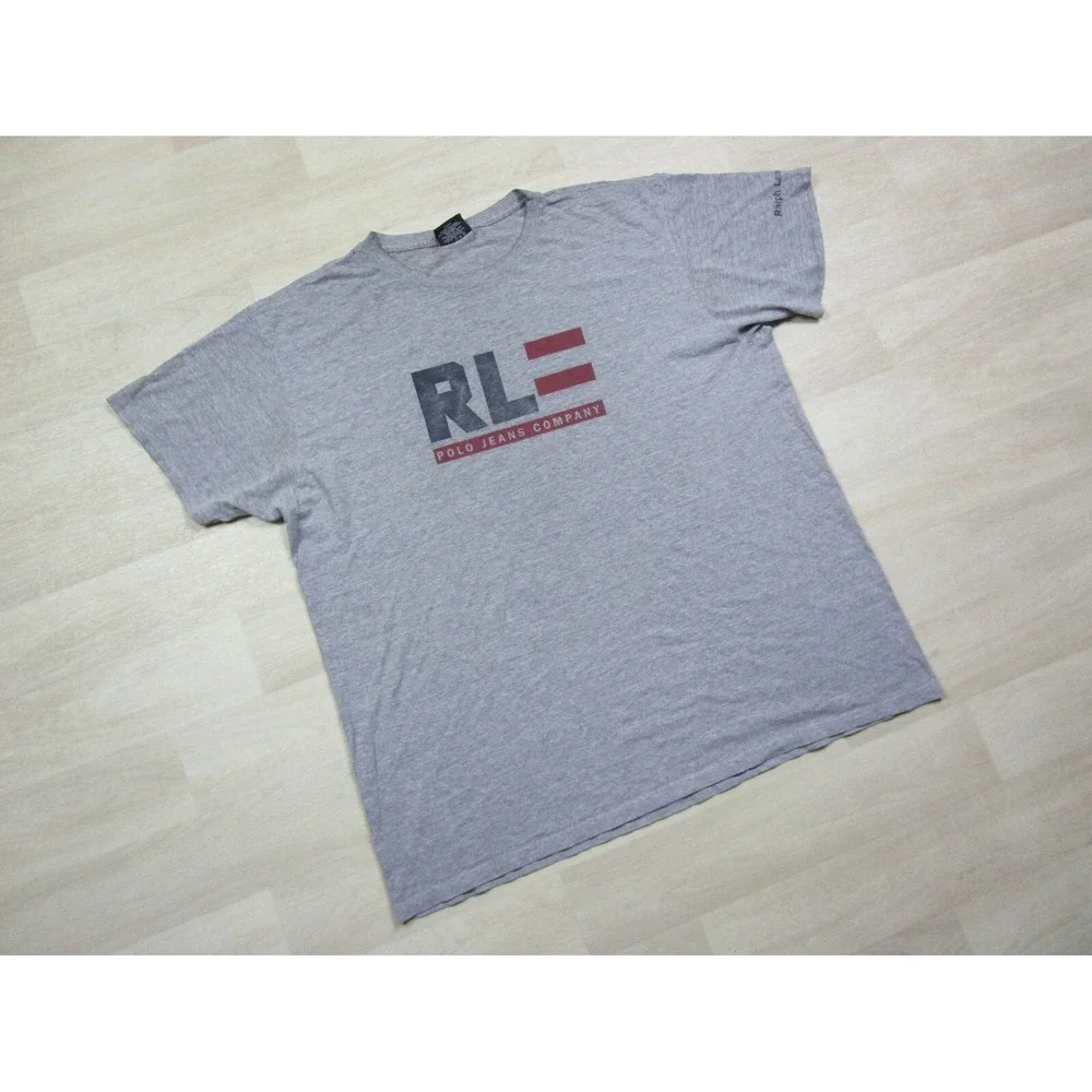 Vintage 90s Polo Jeans Company Ralph Lauren Logo T Shirt Adult (XL) Gray Men's